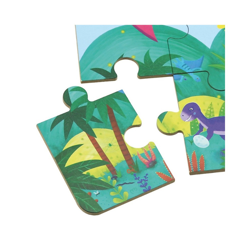 Puzzle 4 em 1 - Paraíso dos Dinossauros